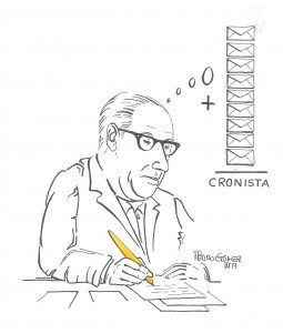 Álvaro Cunqueiro (debuxo de J. Pedro Gómez)